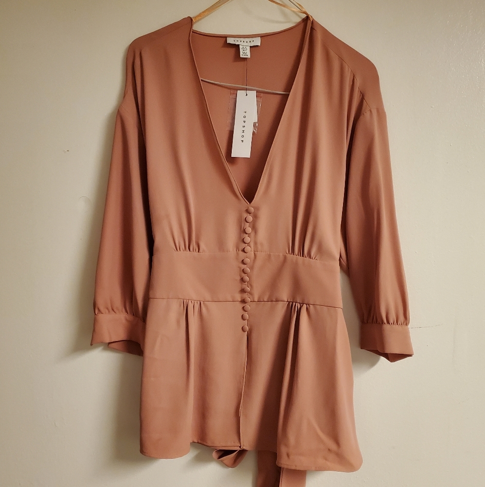 BWT topshop peach blush blouse